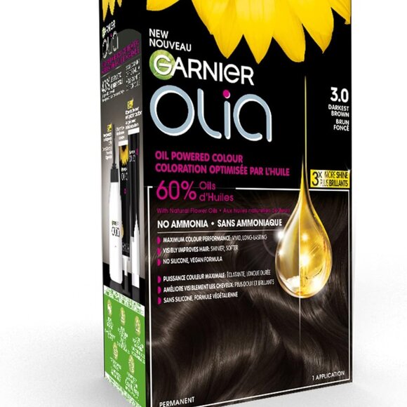 Garnier Olia Permanent Oil Powered Hair Color, 3.0 Darkest Brown - Picture 12 of 12